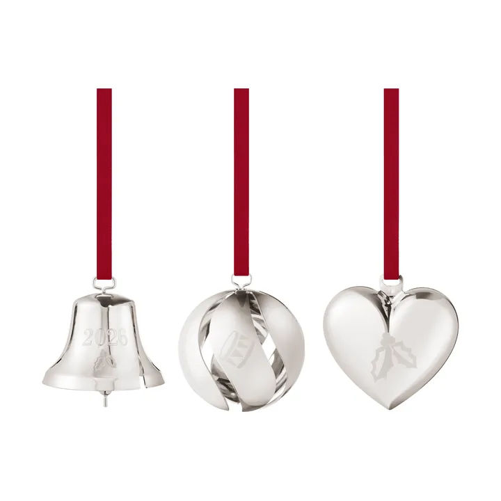 2026 ornament set - Palladium, 3 pieces - Georg Jensen