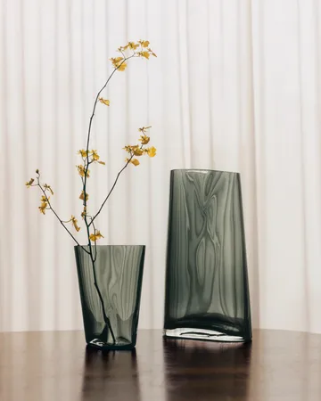 Lituus glass vase - Gray, large - Georg Jensen