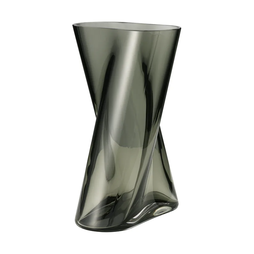 Lituus glass vase, Gray, medium Georg Jensen