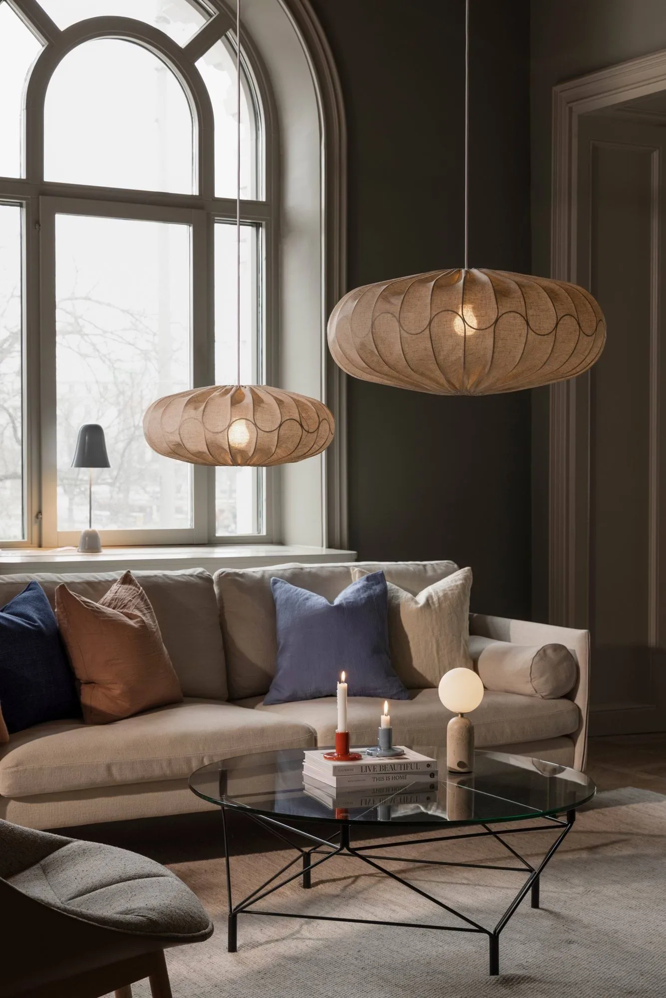Bladverk lampshade Ø50 cm, Beige Globen Lighting