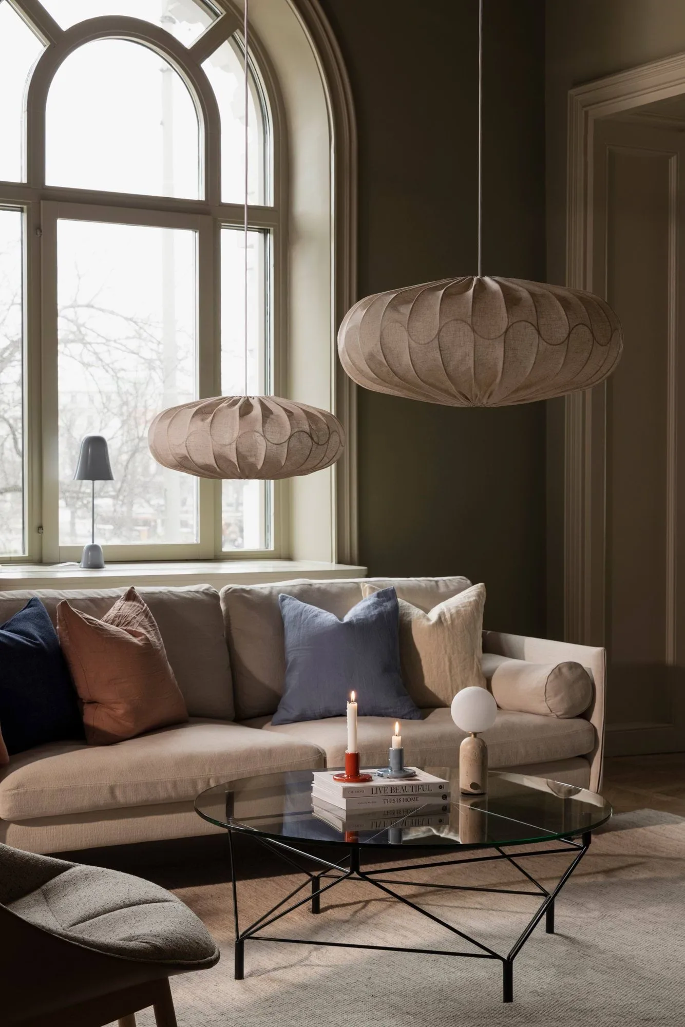 Bladverk lampshade Ø70 cm, Beige Globen Lighting