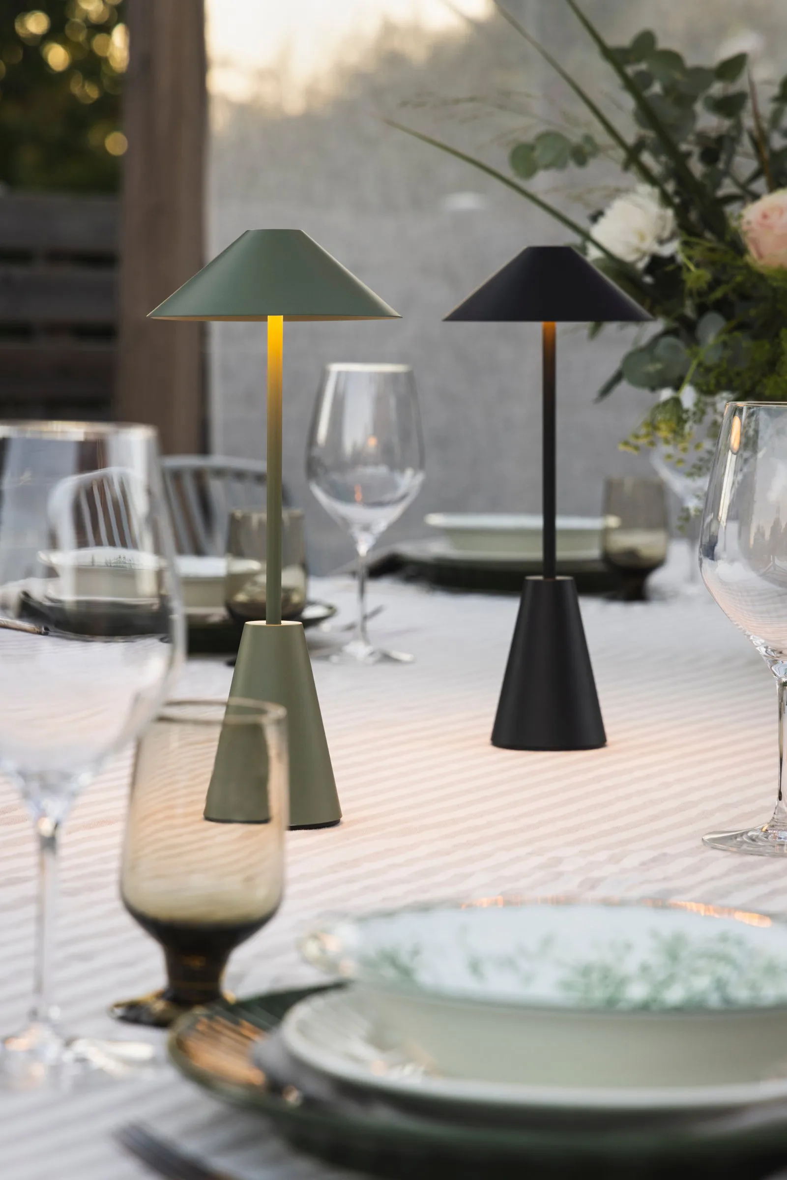 Cannes 32 portable table lamp, Moss green Globen Lighting