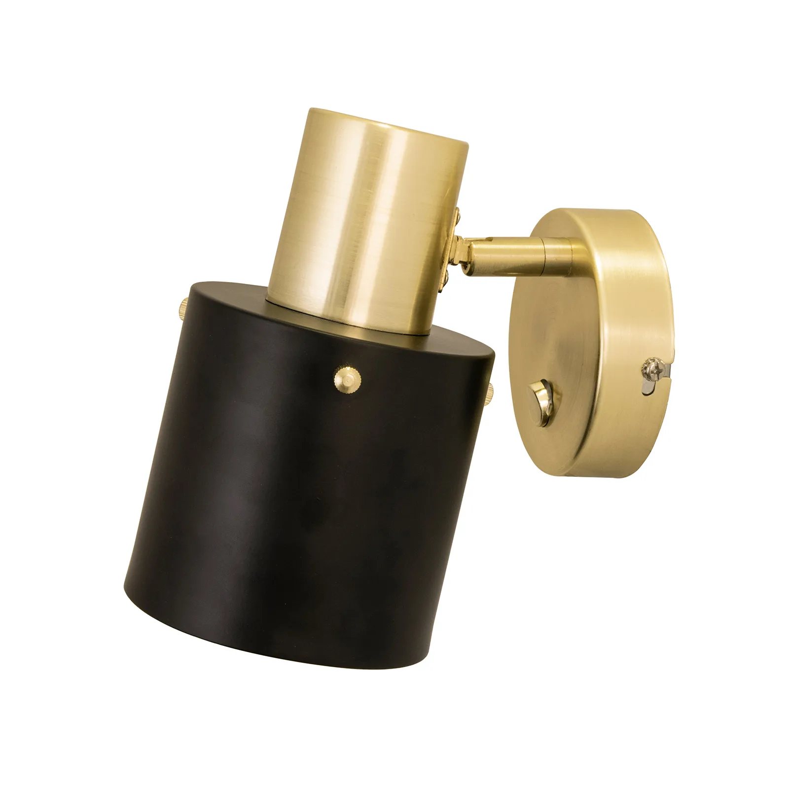Clark 1 wall lamp, Black-brushed brass Globen Lighting