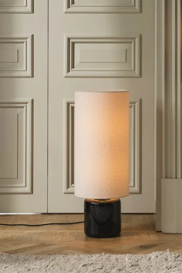 Florian floor lamp - White bouclé/black, Ø30x80 cm - Globen Lighting