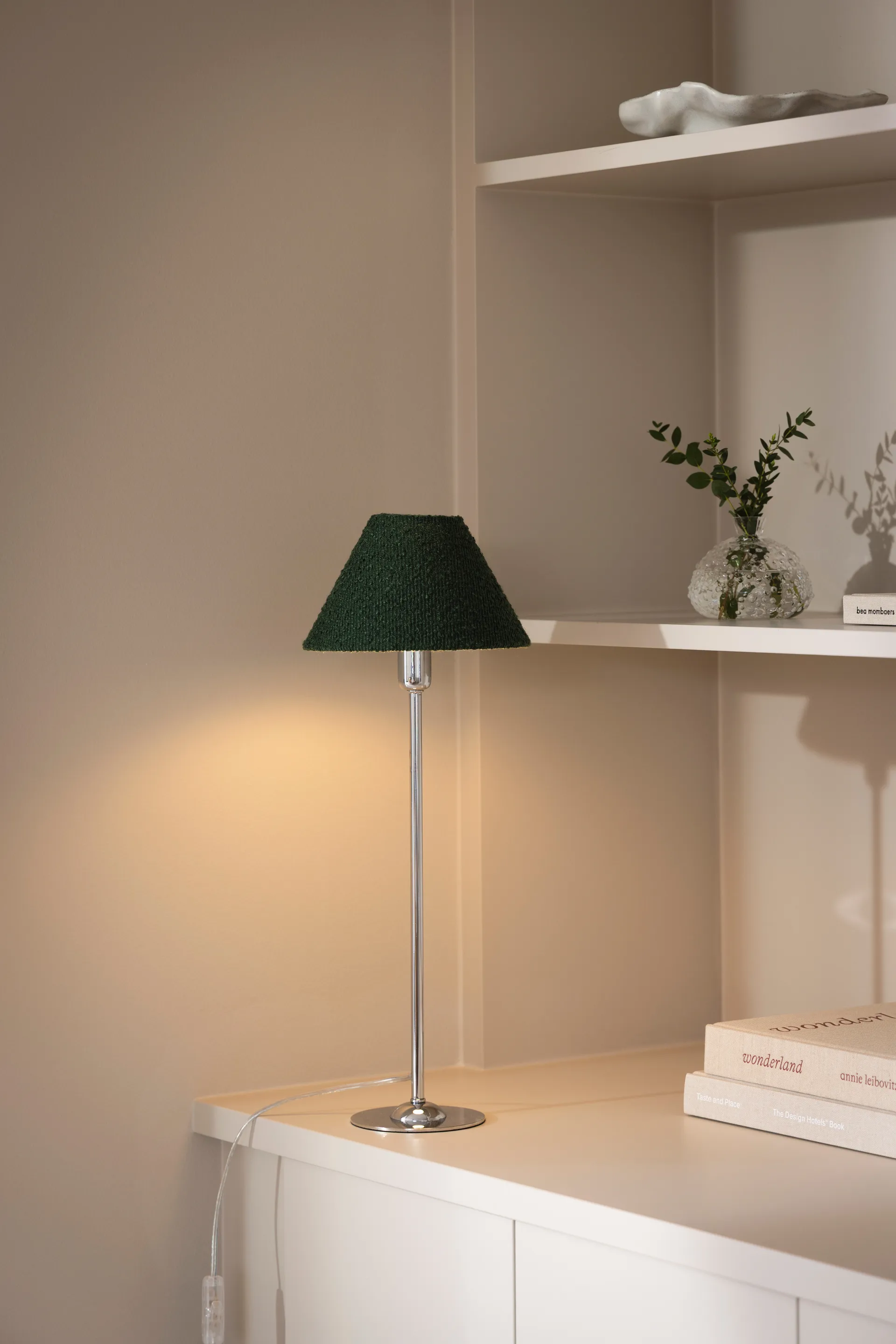 Iris 20 lampshade, Bouclé moss green Globen Lighting