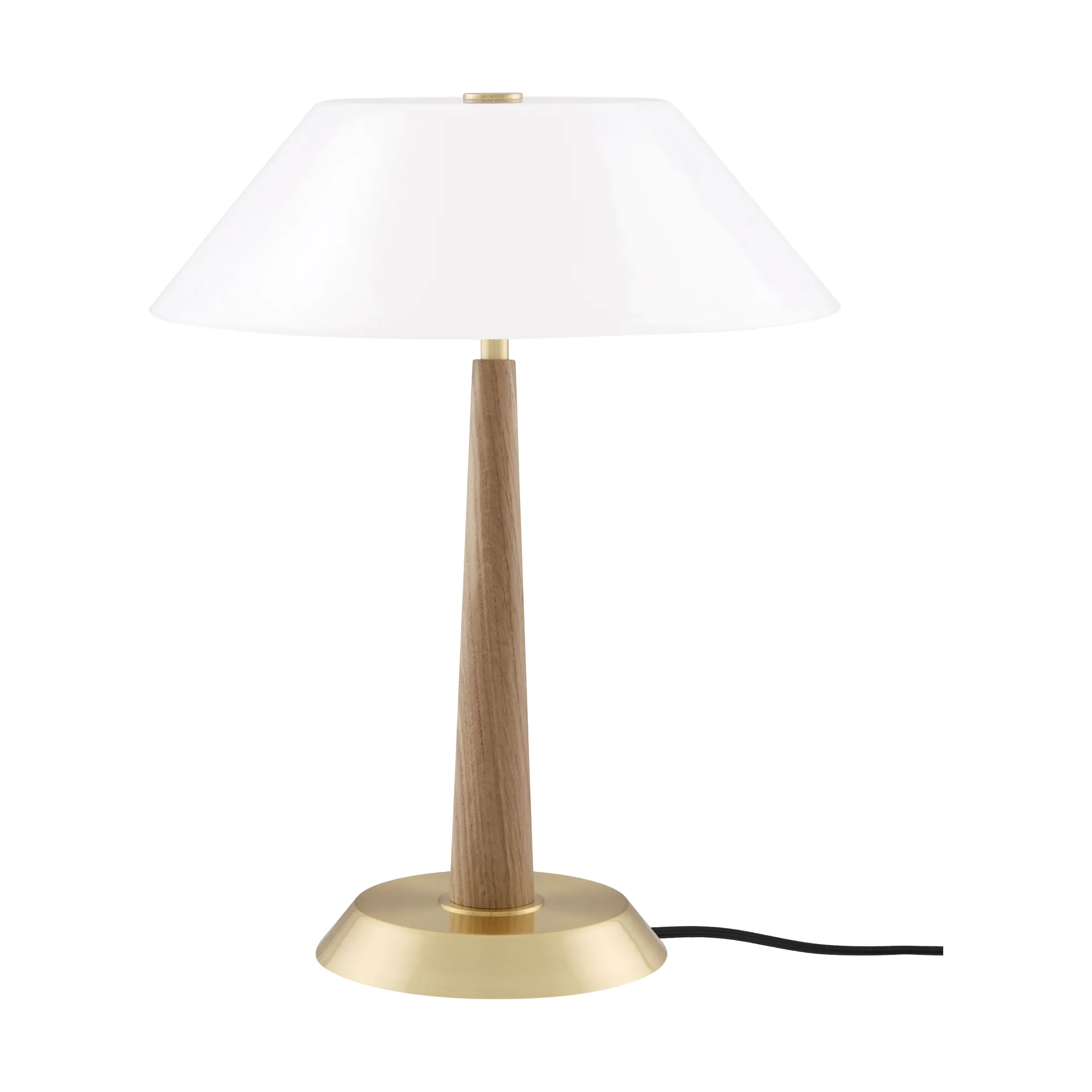 Ligna table lamp, Oak-raw brass, Ø29x39.2 cm Globen Lighting
