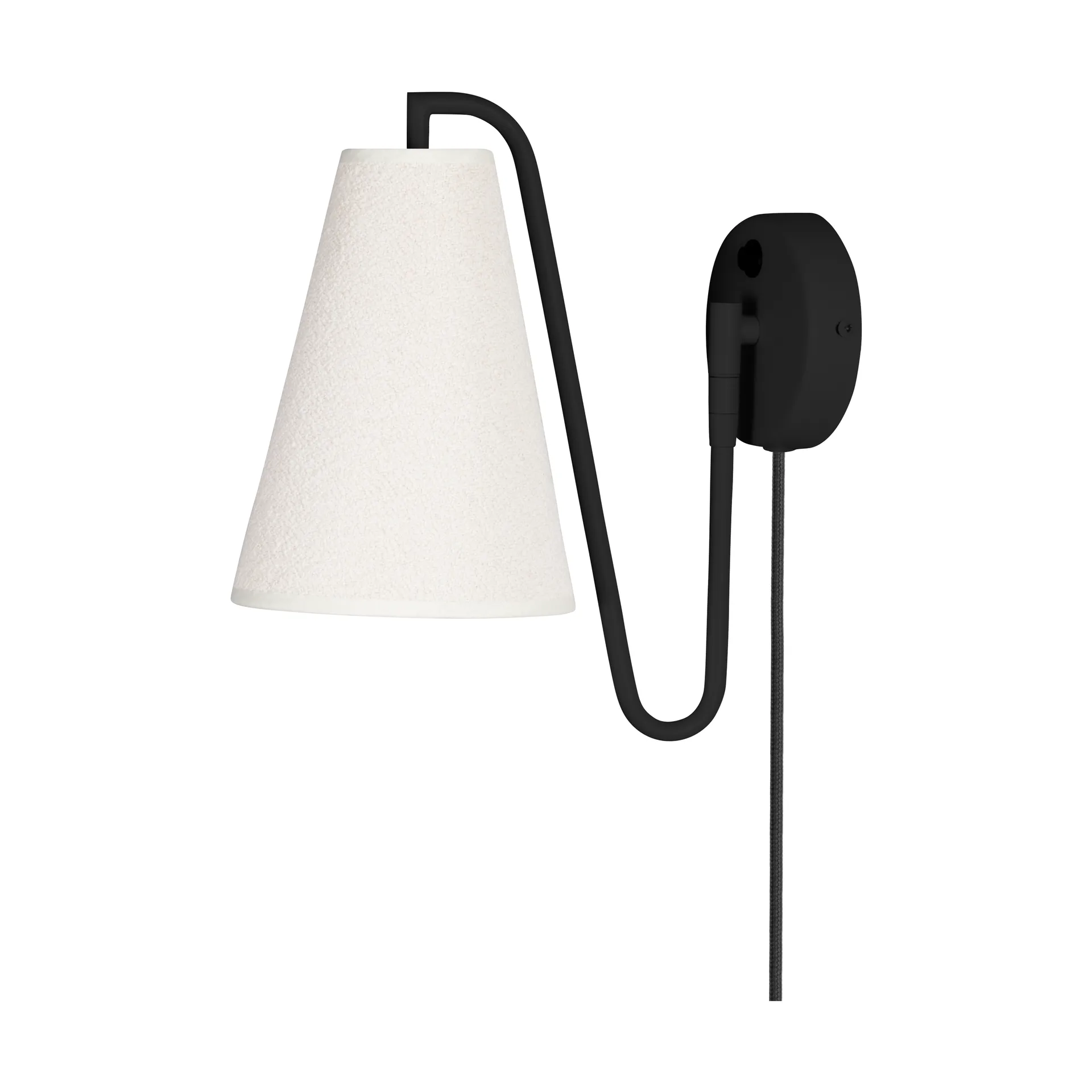 Lou wall lamp, Bouclé white-black Globen Lighting
