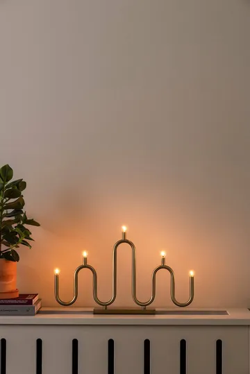 Noel 5 advent candle - Brushed brass - Globen Lighting