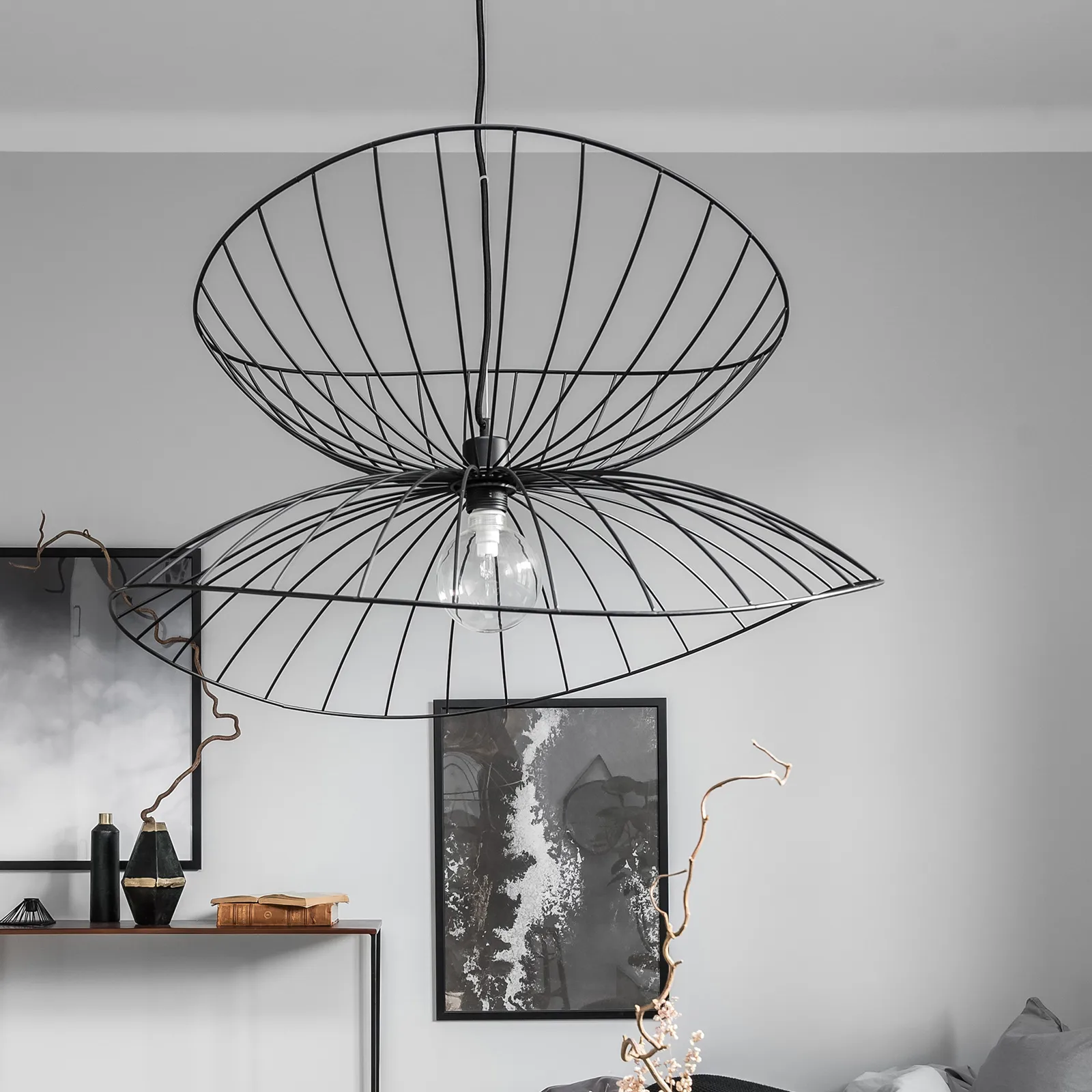 Ray ceiling lamp Ø70 cm, black Globen Lighting