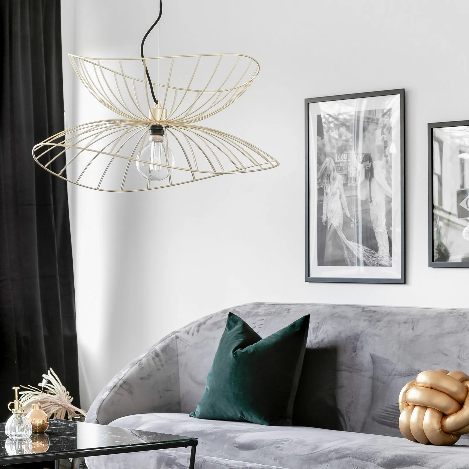 Ray ceiling lamp Ø70 cm, brass Globen Lighting