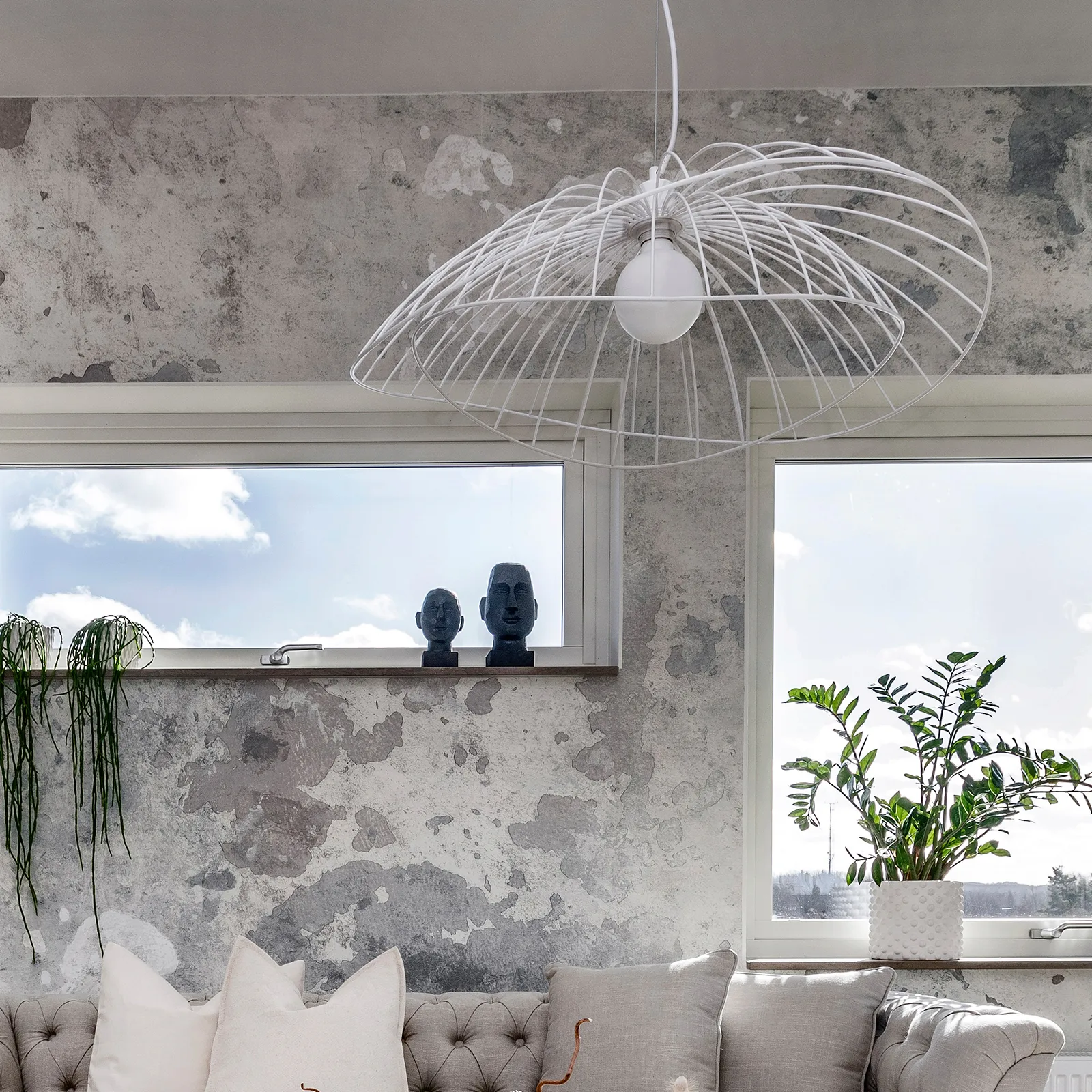 Ray ceiling lamp Ø70 cm, white Globen Lighting