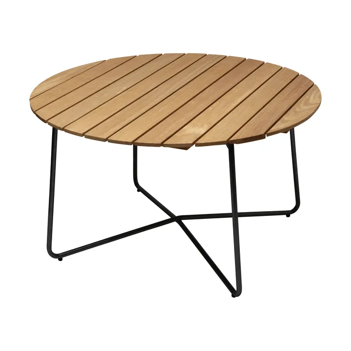 9A dining table - Oiled oak-black, Ø120 cm - Grythyttan Stålmöbler