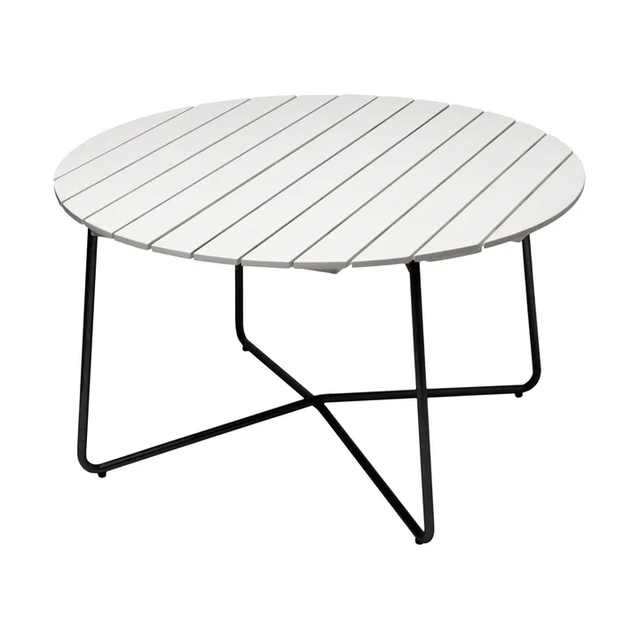 9A dining table - White lacquered oak-black, Ø120 cm - Grythyttan Stålmöbler