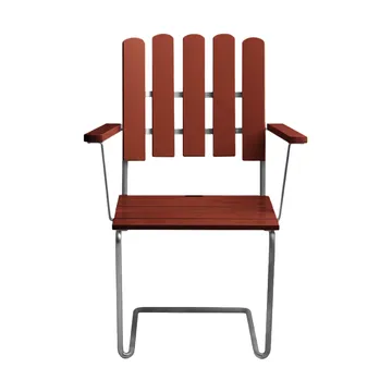 A2 armchair - Dark red lacquered oak-warm galvanised frame - Grythyttan Stålmöbler