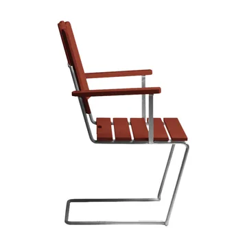 A2 armchair - Dark red lacquered oak-warm galvanised frame - Grythyttan Stålmöbler