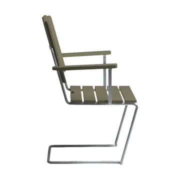 A2 armchair - Light green oak-hot-dip galvanized stand - Grythyttan Stålmöbler