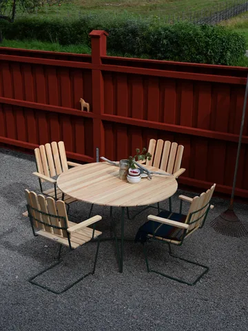 A2 armchair - Oiled pine-green - Grythyttan Stålmöbler