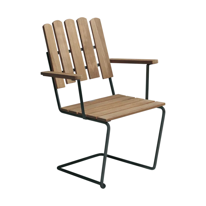 A2 armchair - Untreated teak-black - Grythyttan Stålmöbler