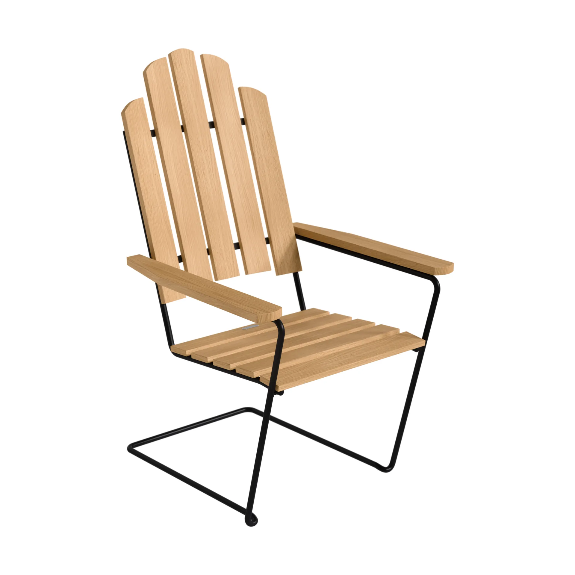 A3 sun chair, Oiled oak–black steel frame Grythyttan Stålmöbler