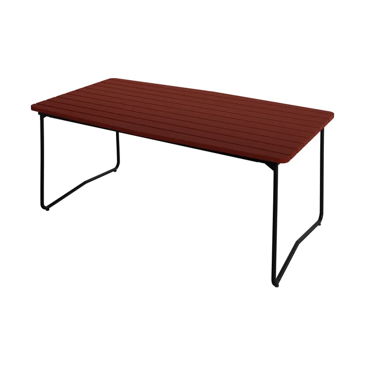 B31 dining table - Dark red lacquered oak-black steel frame, 170x92 cm - Grythyttan Stålmöbler