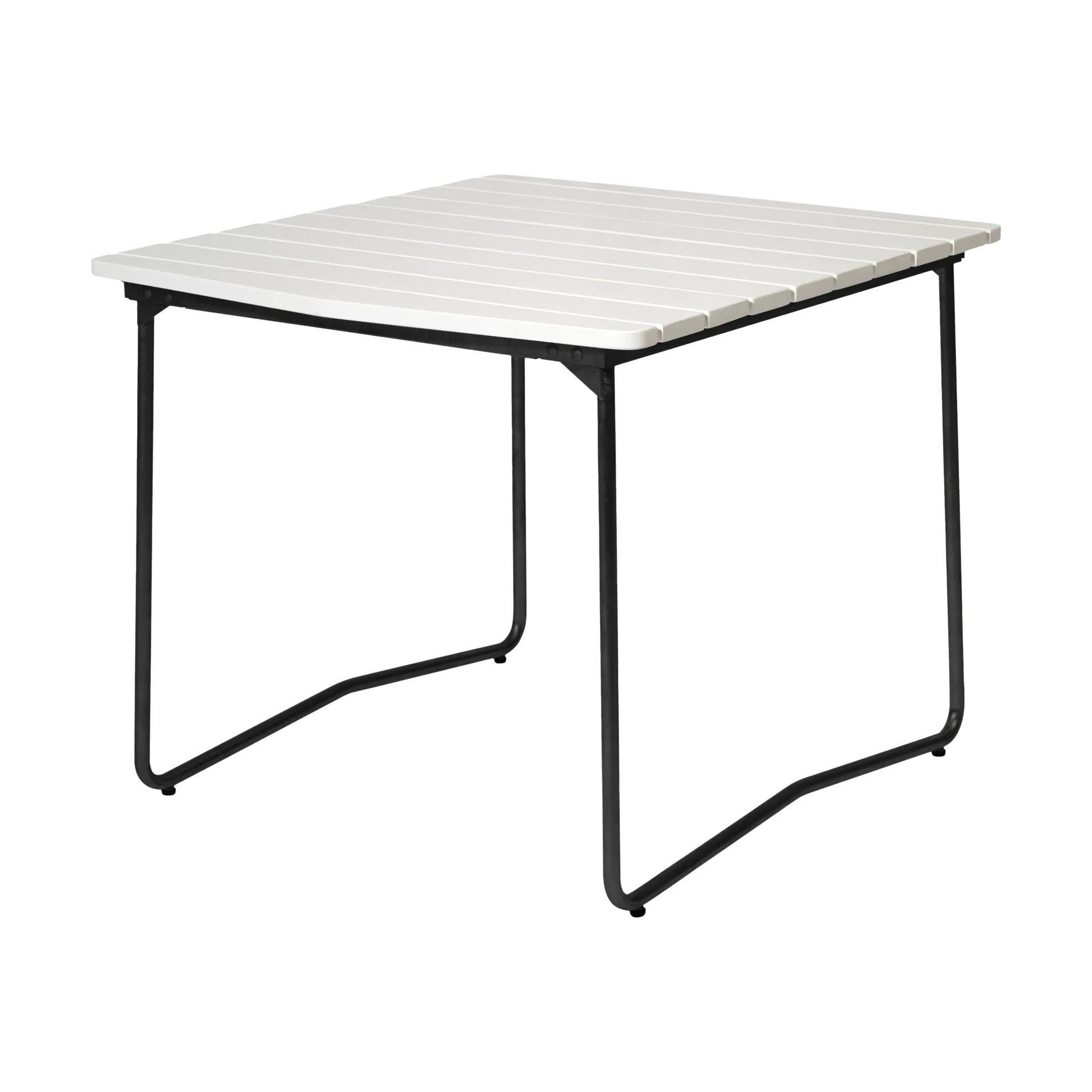 B31 dining table, White lacquered oak-black Grythyttan Stålmöbler