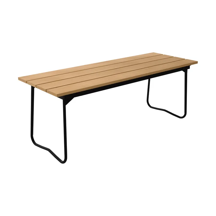 Bänk 8 bench - Oiled oak–black steel frame - Grythyttan Stålmöbler