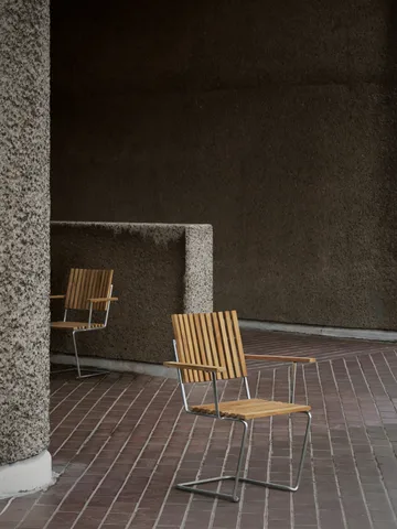 Bovik armchair - Teak-warm galvanized frame - Grythyttan Stålmöbler