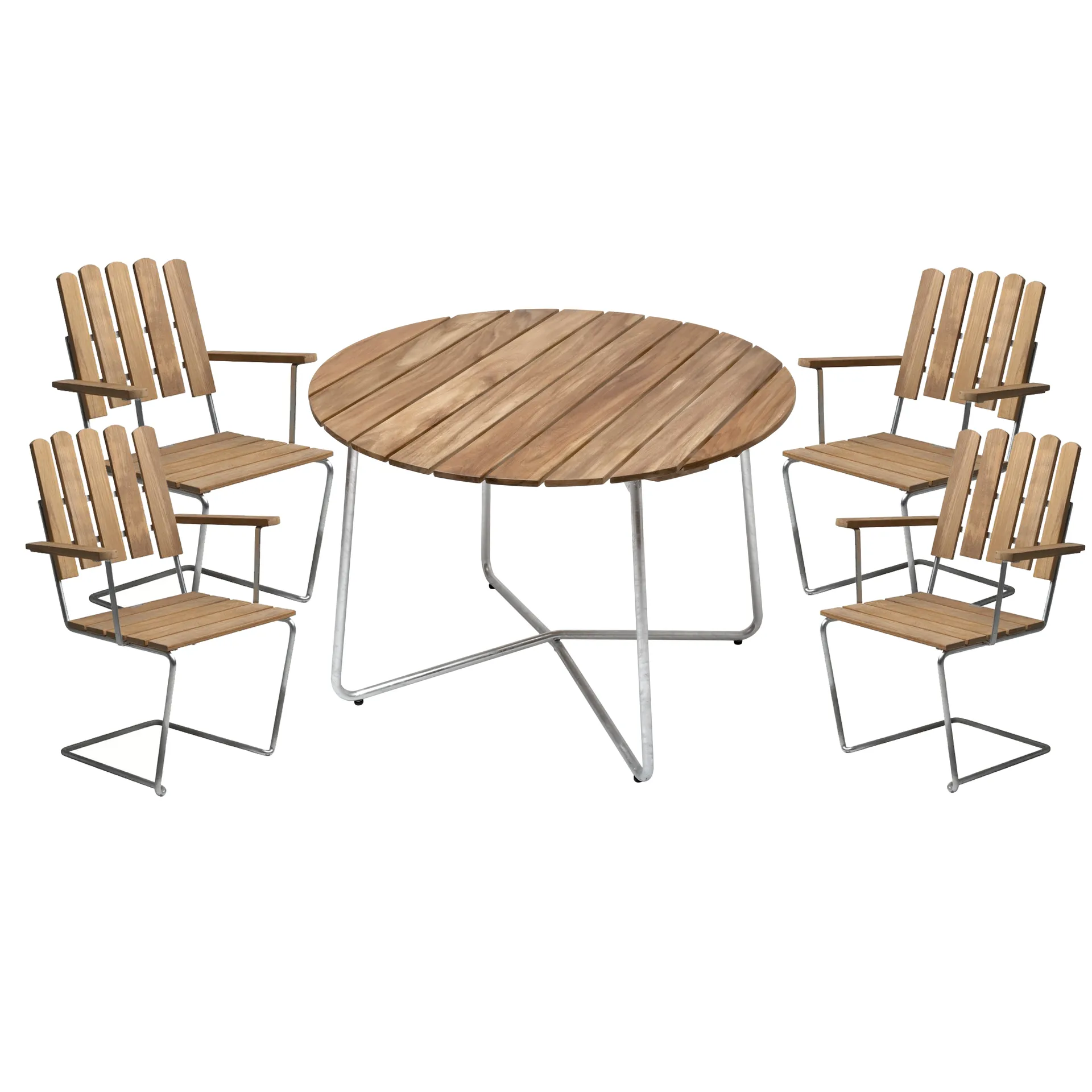 Grythyttan dining set ø100 cm - teak,  Grythyttan Stålmöbler