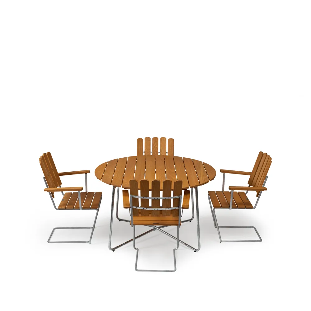 Grythyttan dining set ø120 cm - oak oil,  Grythyttan Stålmöbler