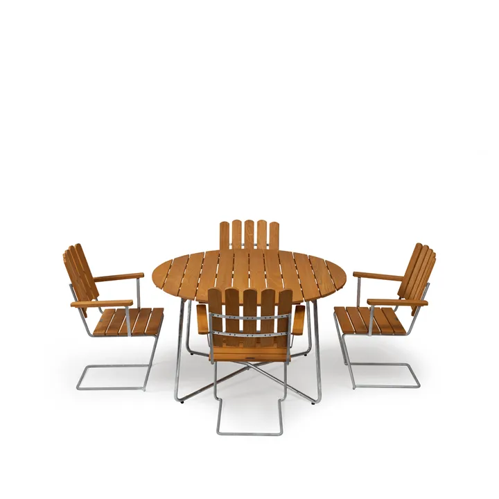 Grythyttan dining set ø120 cm - oak oil - Grythyttan Stålmöbler