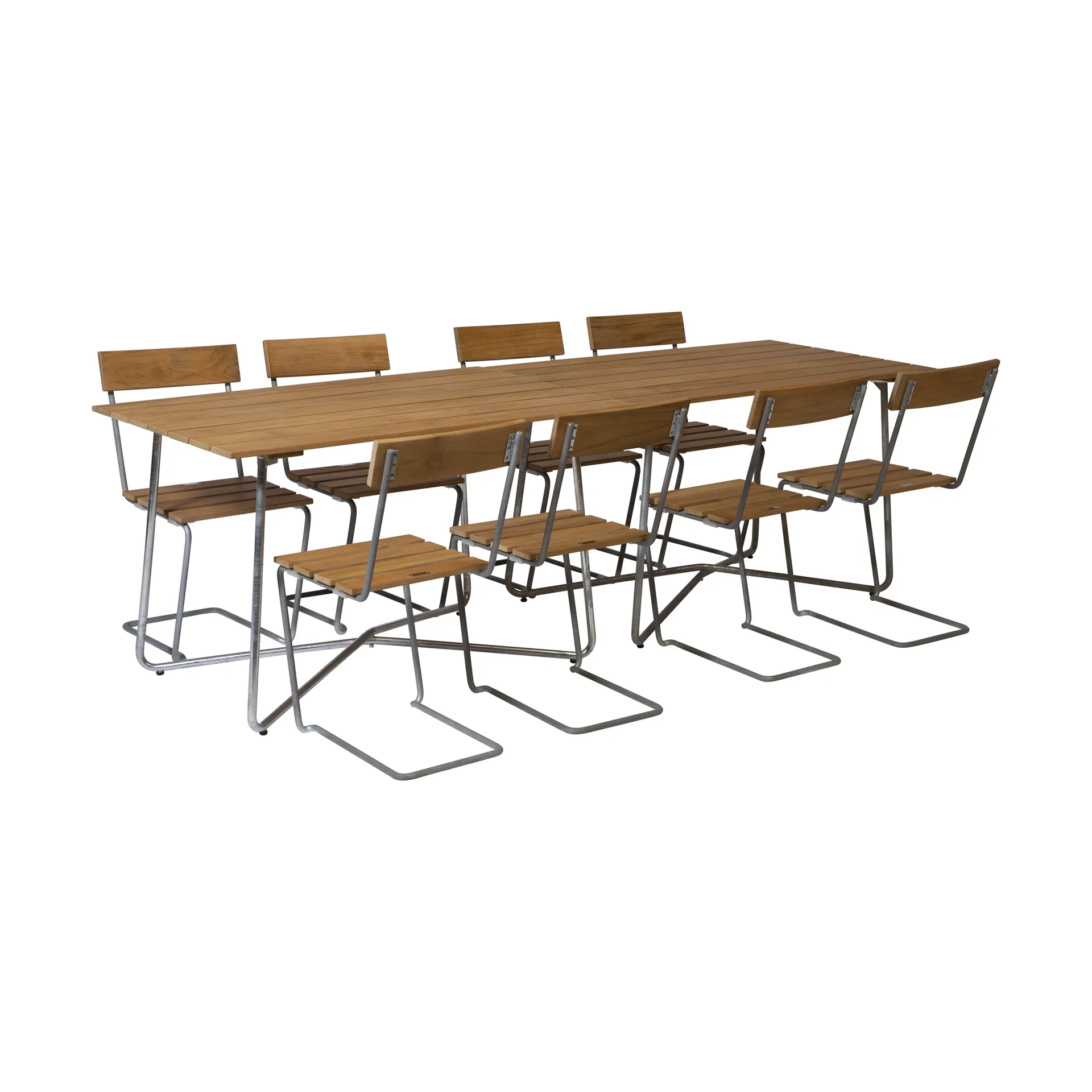 Grythyttan dining set 2pcs B25A + 8pcs Chair 1 teak,  Grythyttan Stålmöbler