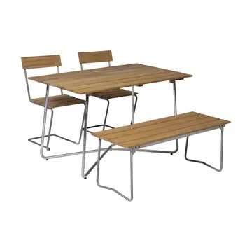 Grythyttan dining set B25A + 2 pcs Chair 1 + Bench 8 oiled oak - Grythyttan Stålmöbler