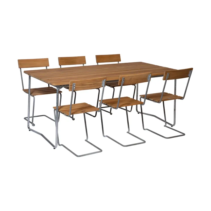Grythyttan dining set B31 + 6 pcs Chair 1 teak - Grythyttan Stålmöbler