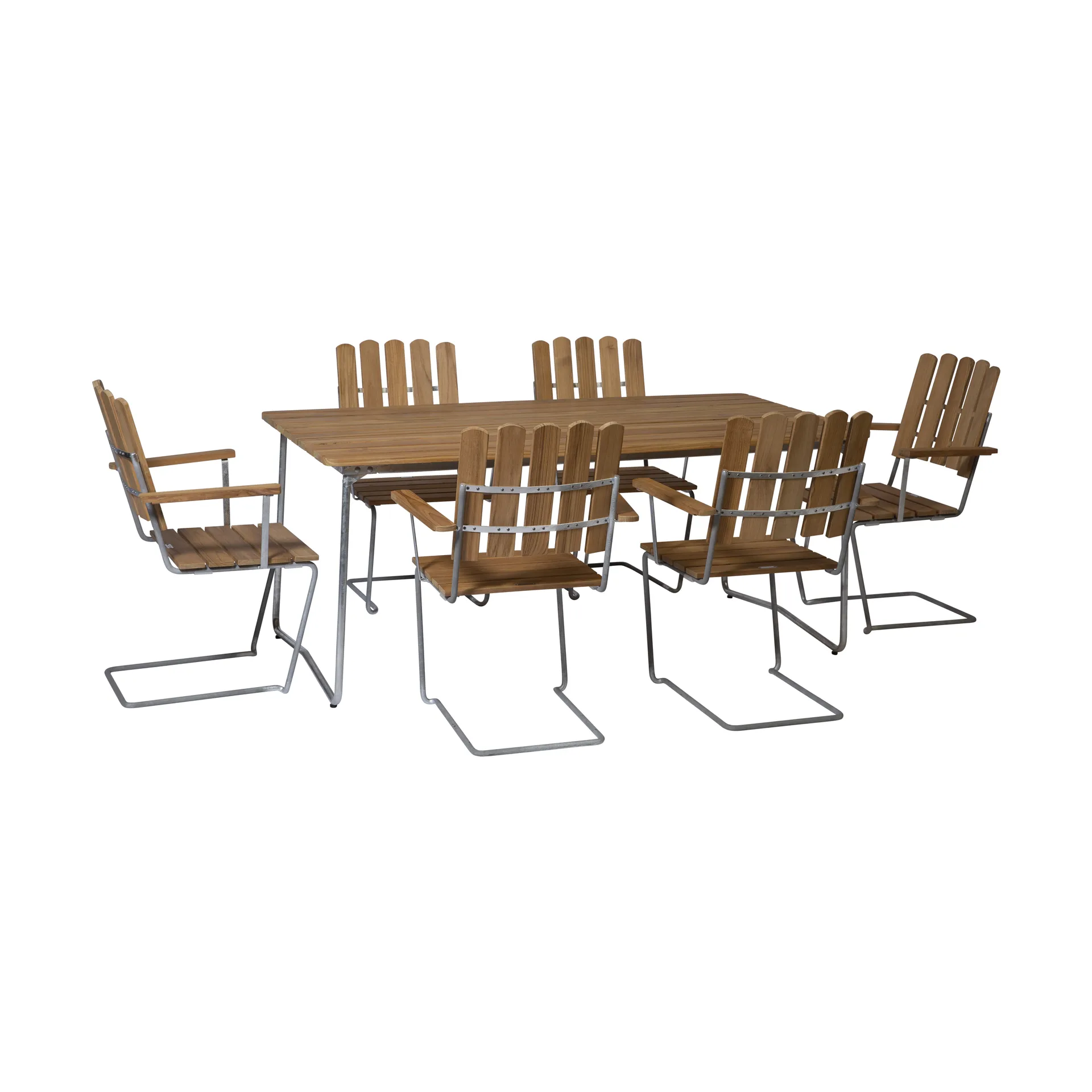 Grythyttan dining set teak B31 170cm + 6pcs A2,  Grythyttan Stålmöbler