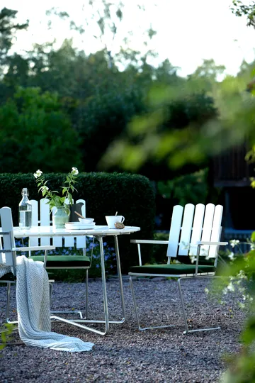 Grythyttan dining set white 9A Ø120cm + 5pcs A2 - Grythyttan Stålmöbler