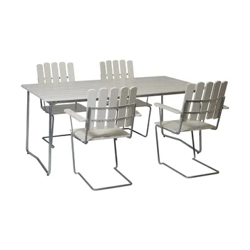 Grythyttan dining set white B31 170 cm + 4pcs A2 - Grythyttan Stålmöbler