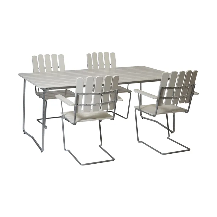 Grythyttan dining set white B31 170 cm + 4pcs A2 - Grythyttan Stålmöbler