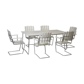 Grythyttan dining set white B31 170 cm + 6pcs A2 - Grythyttan Stålmöbler