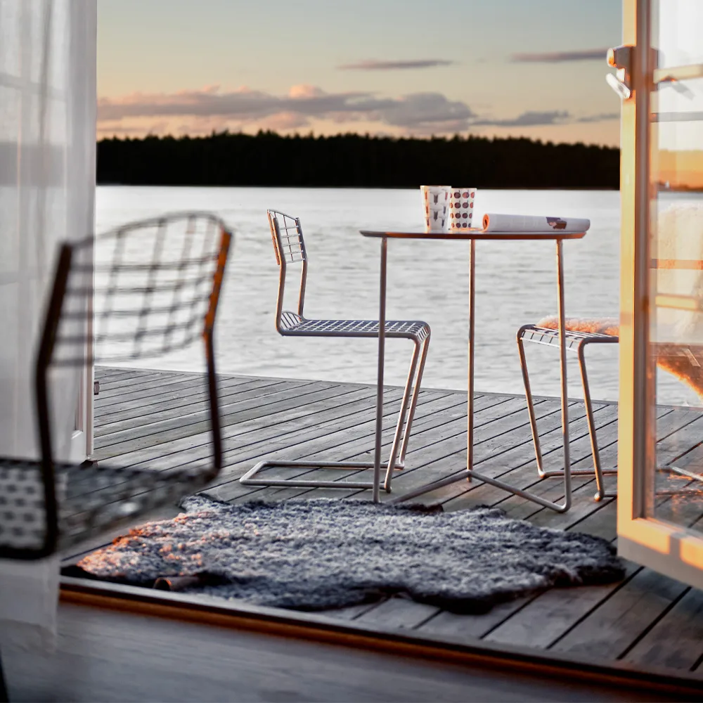 High Tech dining set - Ø60 cm,  Grythyttan Stålmöbler
