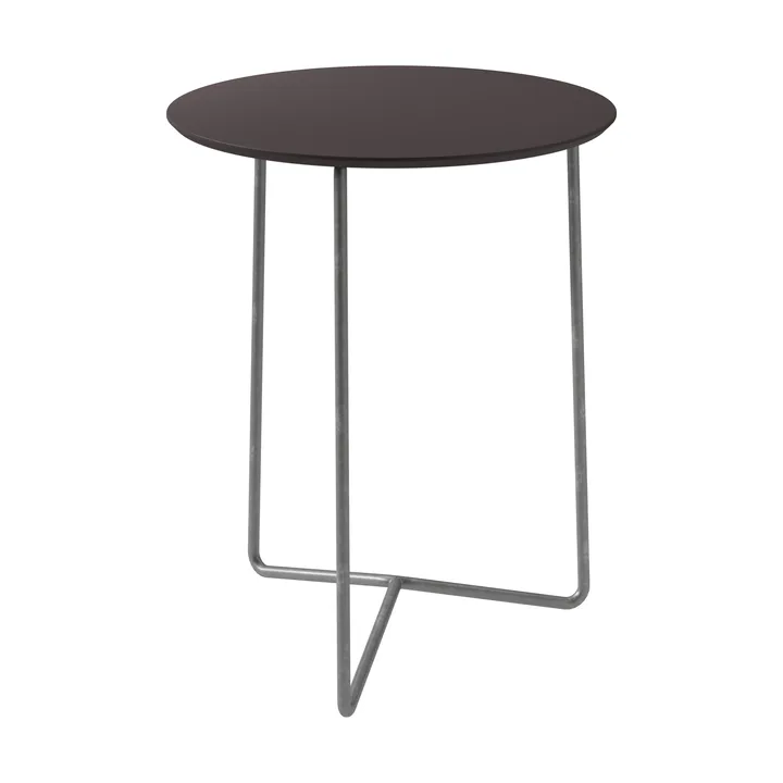 High Tech table - Charcoal compact laminate–hot-dip galvanized frame, Ø60 cm - Grythyttan Stålmöbler
