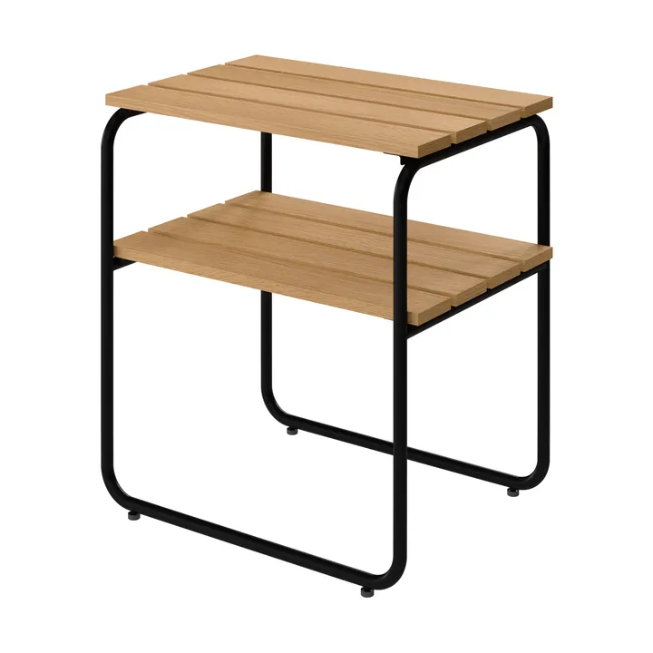 L45 side table - Oiled oak-black steel frame, 45x32 cm - Grythyttan Stålmöbler