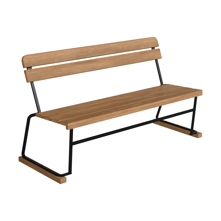 Sofa 3 - Teak-black steel frame - Grythyttan Stålmöbler