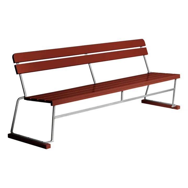 Soffa 5 sofa - Dark red lacquered oak-warm galvanised frame - Grythyttan Stålmöbler