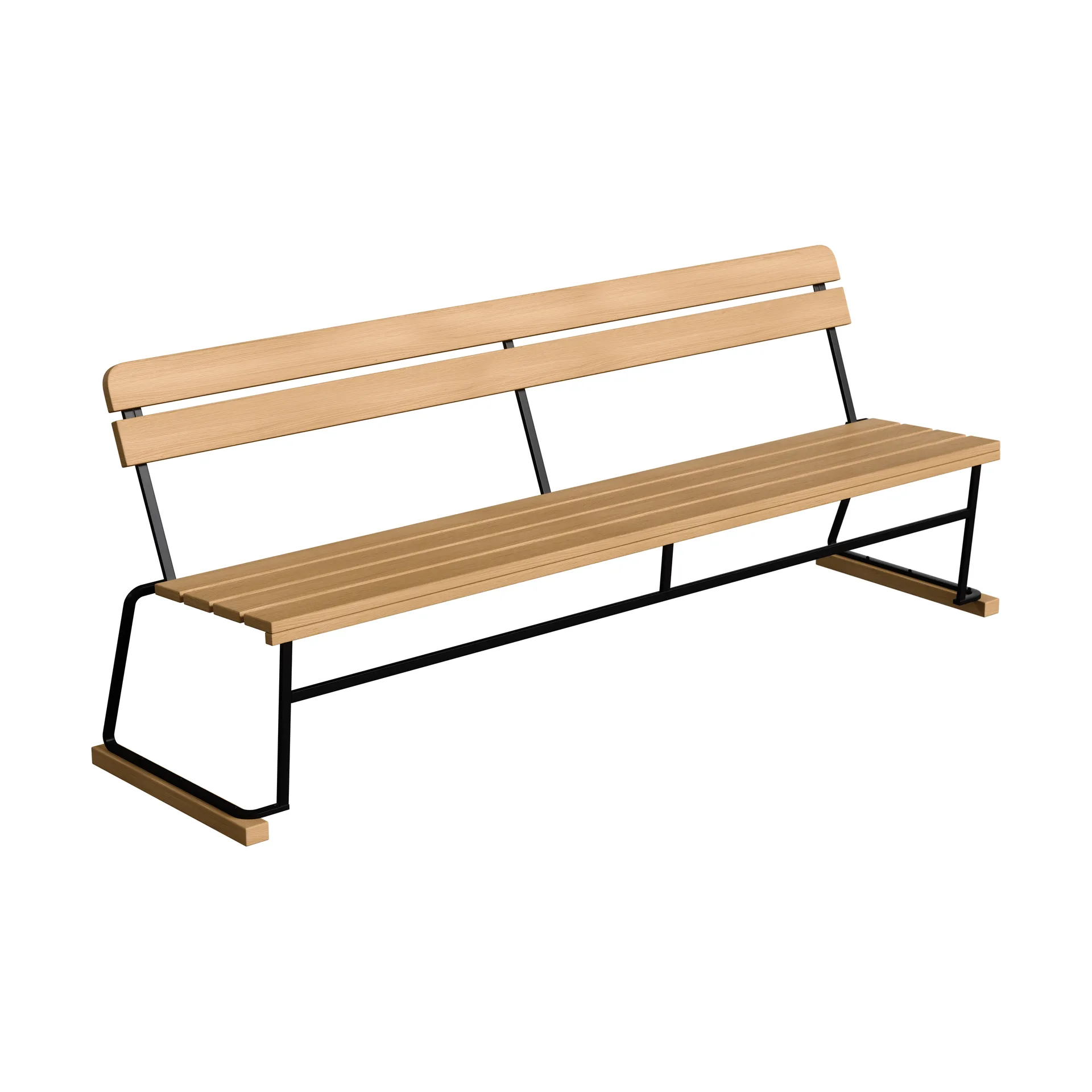 Soffa 5 sofa, Oiled oak–black steel frame Grythyttan Stålmöbler