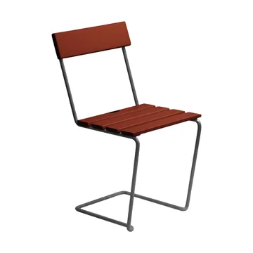 Stol 1 chair - Dark red lacquered oak-warm galvanised frame - Grythyttan Stålmöbler