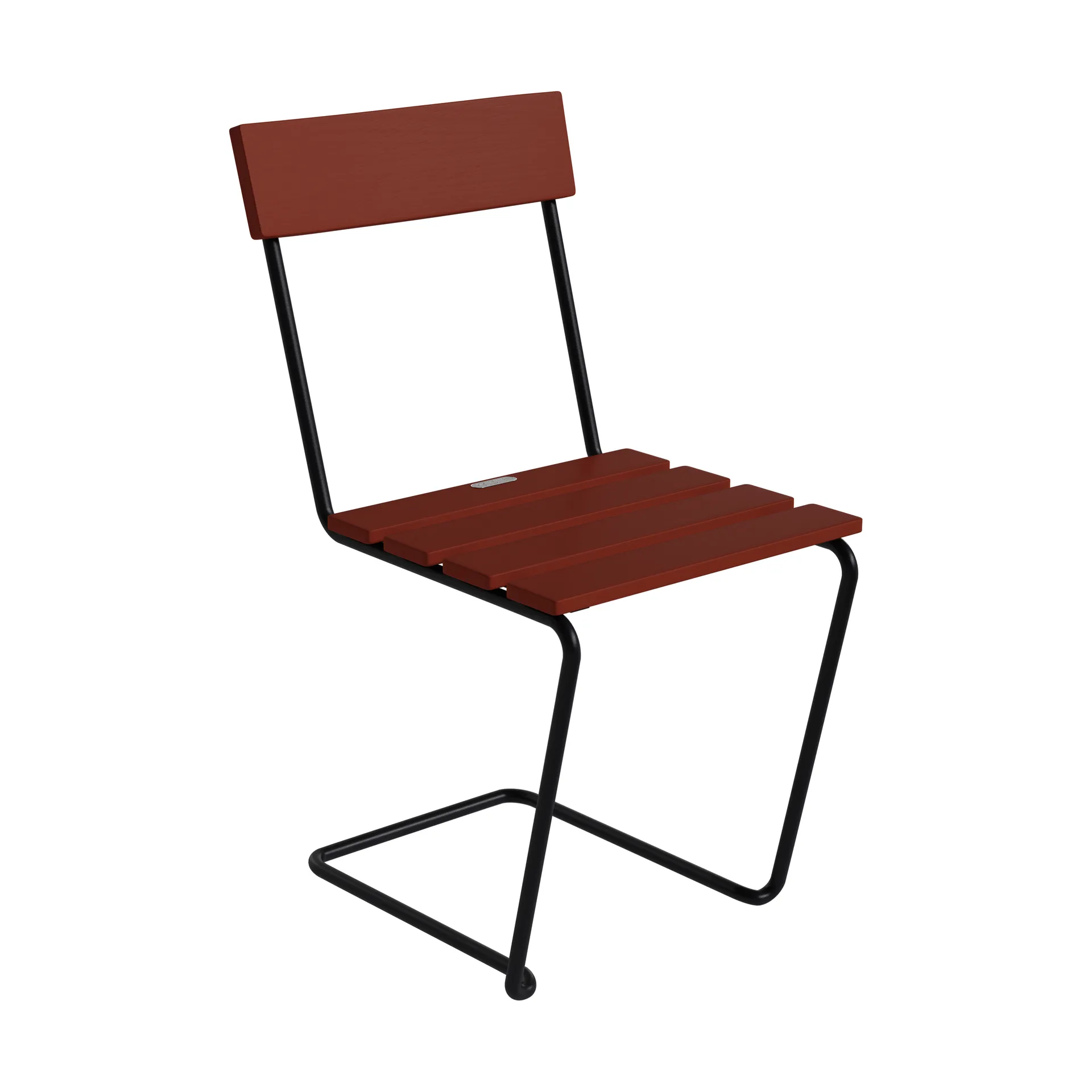 Stol 1 chair, Dark red lacquered oak–black steel frame Grythyttan Stålmöbler