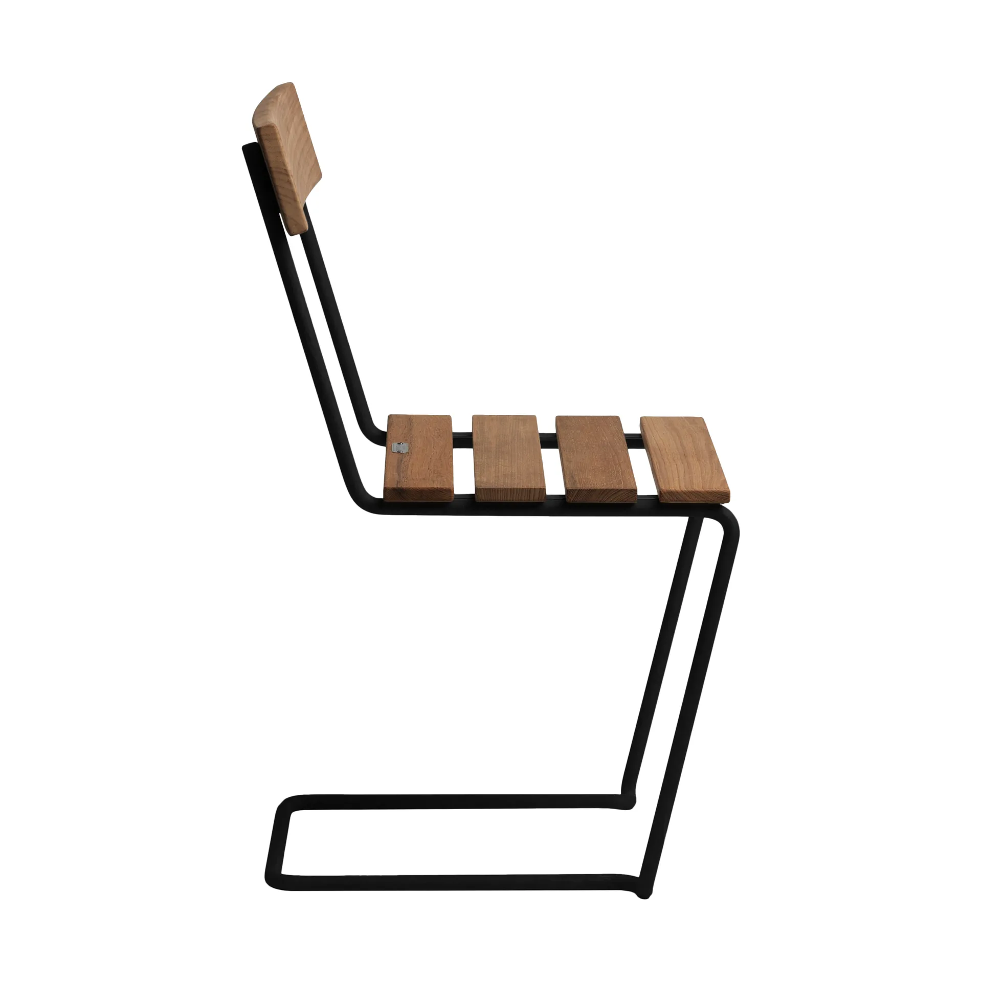 Stol 1 chair, Untreated teak-black Grythyttan Stålmöbler