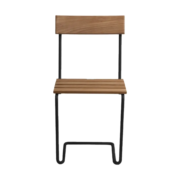 Stol 1 chair, Untreated teak-black Grythyttan Stålmöbler