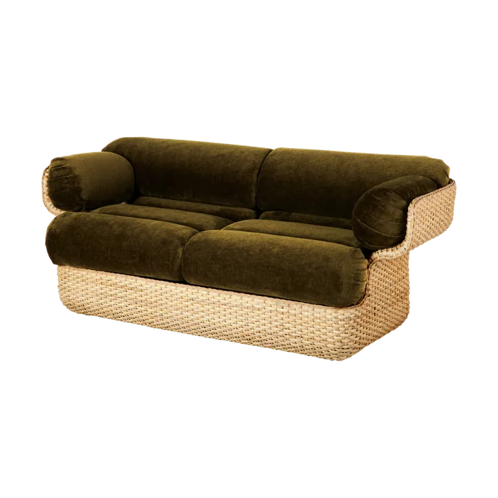 Basket 2-seat sofa fully upholstered - Mumble Glamour Group 40-rattan - GUBI