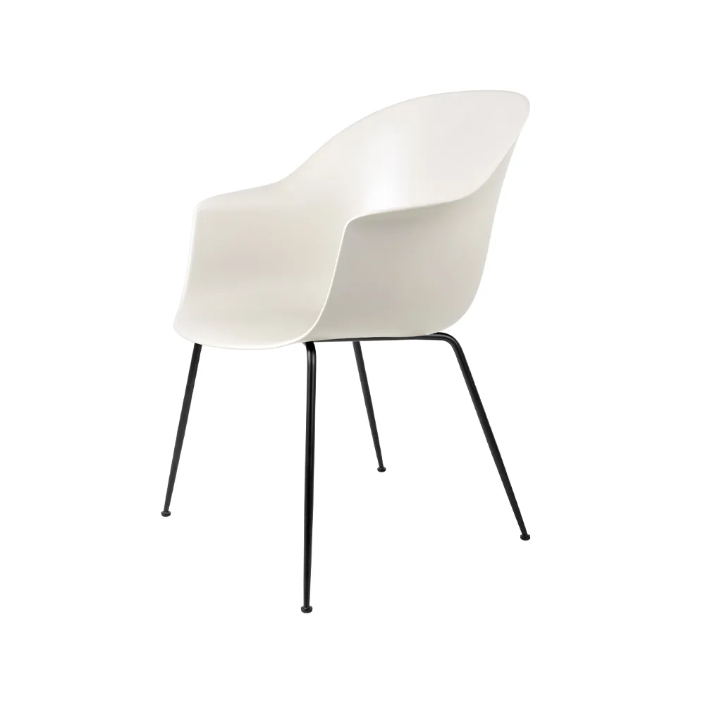Bat Chair, Alabaster white, black steel legs GUBI